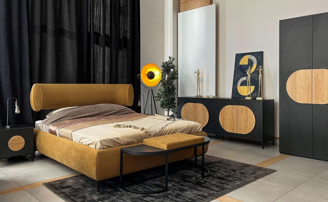 Nachtkastje Grijs Slaapkamer Elegant Tafel Luxe Hout Meubel Bijzettafel
