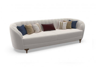 Moderne witte bank in de woonkamer. Exclusieve 3-zitsbank van 250 cm luxe.