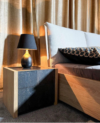 Nachtkast Beige Slaapkamer Elegant Ontwerp Luxe Houten Nachtkastje van Hout
