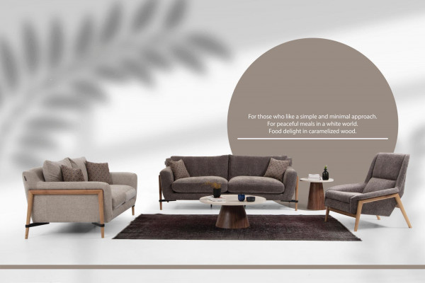 Sofa set 2-zitsbank Modern stof set Blauw Groep Woonkamer