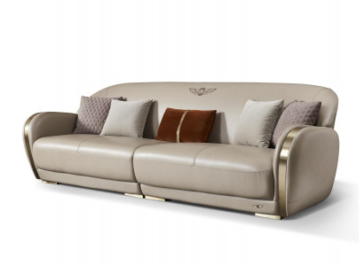 Stijlvolle taupe bankstel set 3+2 leren bankstellen woonkamermeubels