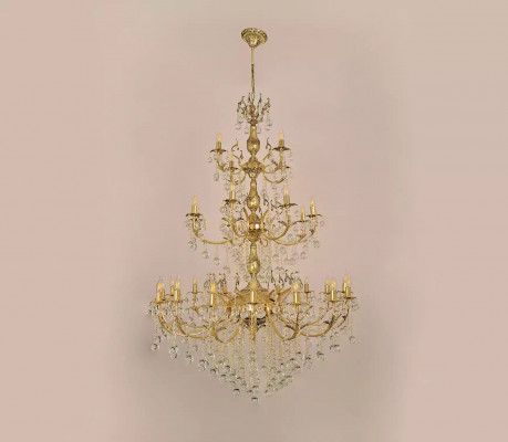 Luster Kroonluchter Plafondlamp xxl Luxe Goud Plafondlamp Kristal