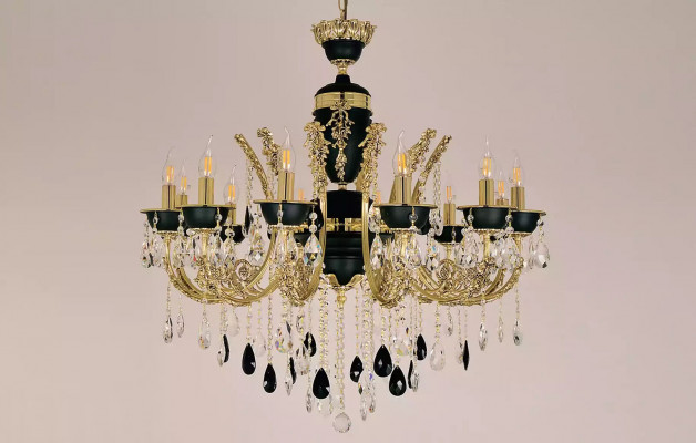 Lamp Kroonluchter Plafondverlichting Luxe Plafondlamp Kroonluchter Kristal Zwart