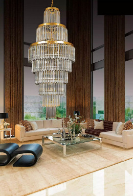 Plafondlamp Luxe Gouden Kroonluchter Plafondlamp Kandelaar Kristal XXL