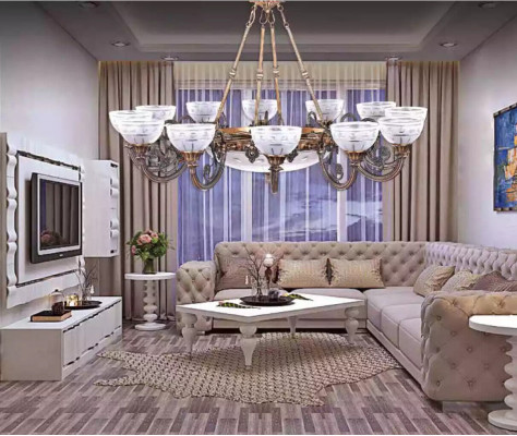 Kroonluchter lamp plafondlamp kroonluchter plafondlamp glas grijs art lamp