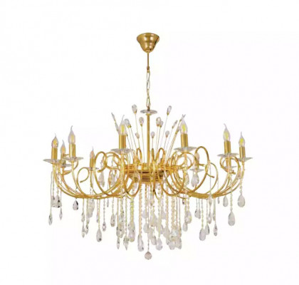 Kroonluchter lamp woonkamer goudglas luxe plafondlampen