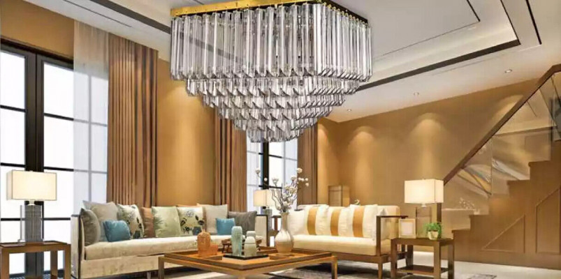 Plafondlamp Luxe Gouden Kroonluchter Plafondlamp Luchter Kristal Lamp