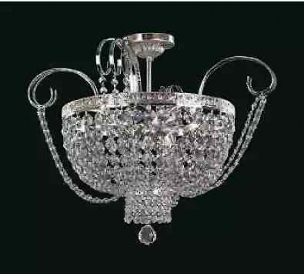 Luster plafondlamp luxe kroonluchter plafondlamp zilver kristal
