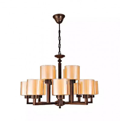 Plafondlamp Goudkleurige Prachtige plafondluster Glas Woonkamer