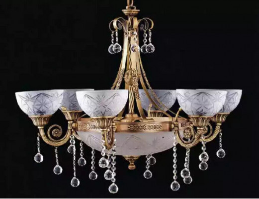Luster Plafondlamp Plafondlicht Lamp Kroonluchter Glas Goud Ridder Hotel