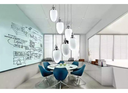 Plafondlamp Een moderne wit glazen woonkamer luxe 50x130 chroom