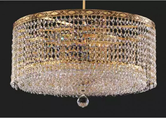 Hanglamp Kroonluchter Luxe Goud Plafondlamp Ronde Kristallen Kunst