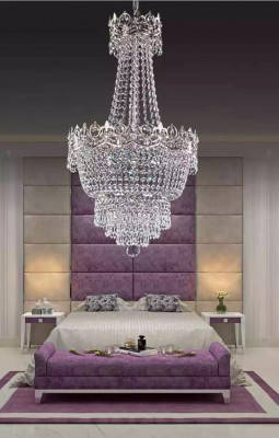 Kroonluchter Plafondlamp Zilver Plafondlamp Kandelaar Kristal Hanglamp
