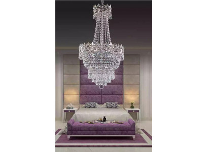 Kroonluchter Plafondlamp Zilver Plafondlamp Kandelaar Kristal Hanglamp