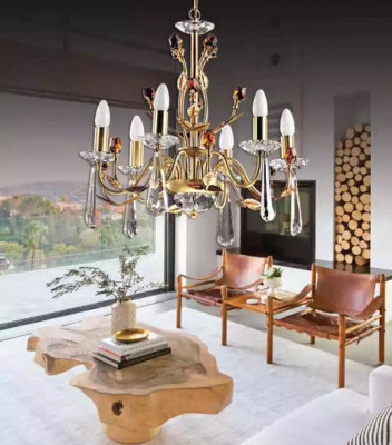 Moderne kristallen kroonluchter plafondlamp plafondpracht hangende kristallen lamp