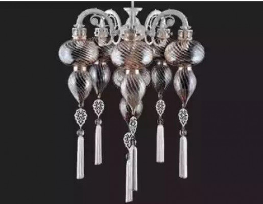 Hanglamp Luster Kroonluchter Plafondlamp Lamp Glas Zilver Nieuw