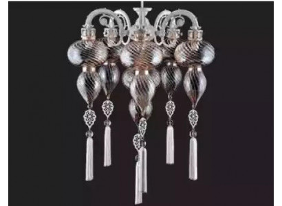 Hanglamp Luster Kroonluchter Plafondlamp Lamp Glas Zilver Nieuw