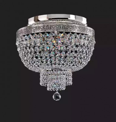 Plafondlamp Plafondluchter Luxe Zilver Kroonluchter Luster Kristal
