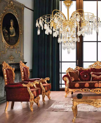 Kroonluchter Frans Goud in de woonkamer Luxe verlichting luxe lampen