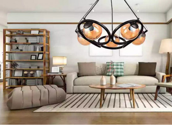 Plafondlamp Een chique lamp voor de woon- of slaapkamer, nieuw zwart