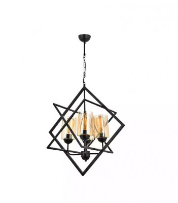 Plafondlamp hanglamp woonkamer luxe interieur zwarte kroonluchter armatuur