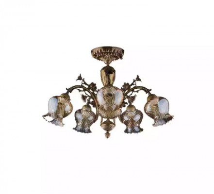 Plafondlamp Plafonnière Bloem kroonluchter Kandelaar Lamp Glas Bruin