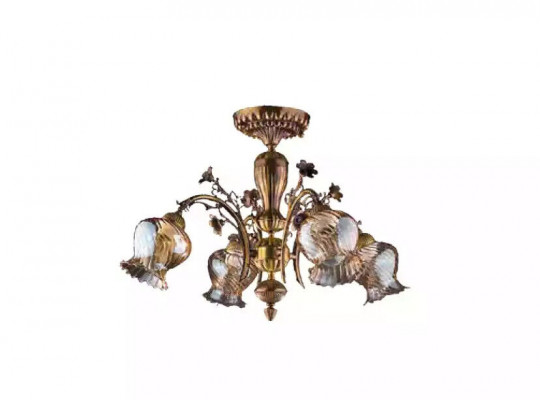 Plafondlamp Bloemen Kroonluchter Hanglamp Lamp Glas Bruin