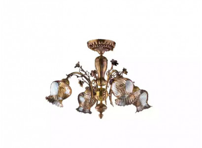 Plafondlamp Bloemen Kroonluchter Hanglamp Lamp Glas Bruin