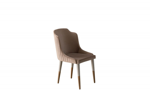 Bruine eetkamerstoelen set van 6 stuks keukenstoelen stoffen eetkamerstoelen