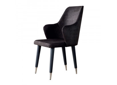 Grijze eetkamerstoelenset Designer gestoffeerde stoelen 6-delig Textielstoelen
