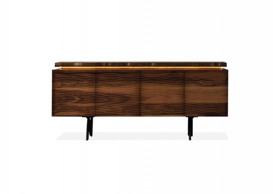 Ontwerper Bruine houten ladekast Luxueus dressoir Eetkamer houten kast