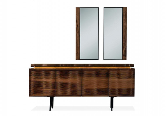 Ontwerper Bruine houten ladekast Luxueus dressoir Eetkamer houten kast