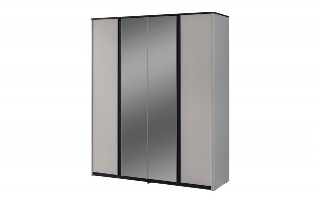 Grijze slaapkamerkast Ontwerperspiegelkast Houten kledingkast