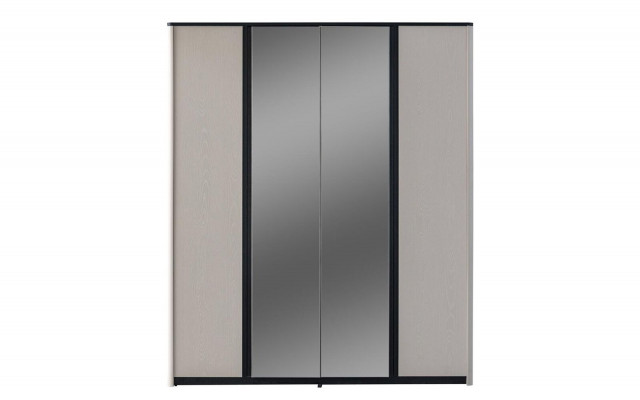 Grijze slaapkamerkast Ontwerperspiegelkast Houten kledingkast