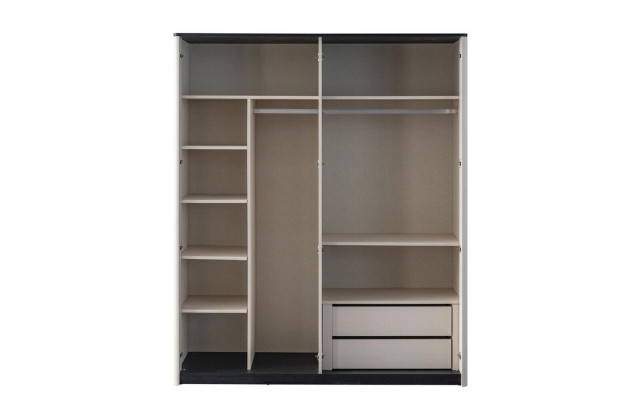 Grijze slaapkamerkast Ontwerperspiegelkast Houten kledingkast