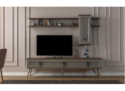 Moderne bruine woonkamer meubels Stevig dressoir Designer boekenplank 2-delig