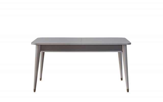 Grijze eettafel Ontwerp eetkamermeubilair Uitschuifbare houten tafel Nieuw