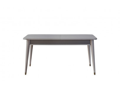 Grijze eettafel Ontwerp eetkamermeubilair Uitschuifbare houten tafel Nieuw