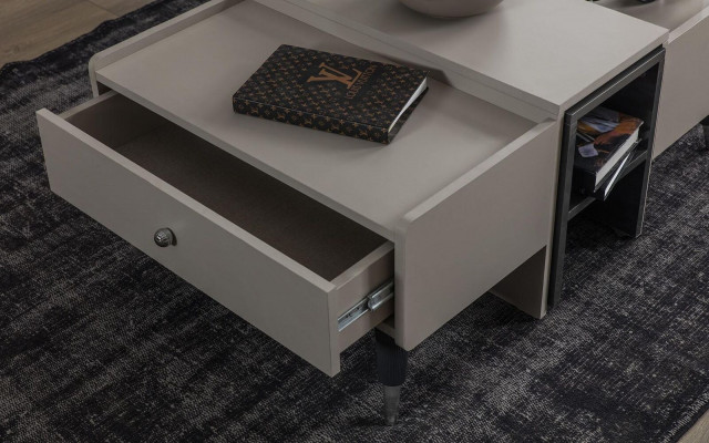 Witte koffietafel Moderne salontafel Houten salontafel Woonkamer meubels