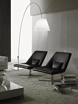 Fauteuil Italiaanse Stijl Luxe 1-Zits Gestoffeerde Designer Fauteuil Leer Prianera