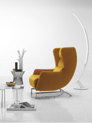 Fauteuil Stoel Eenpersoons Design Geel Bekleding Woonkamer Meubels Oorfauteuil Prianera