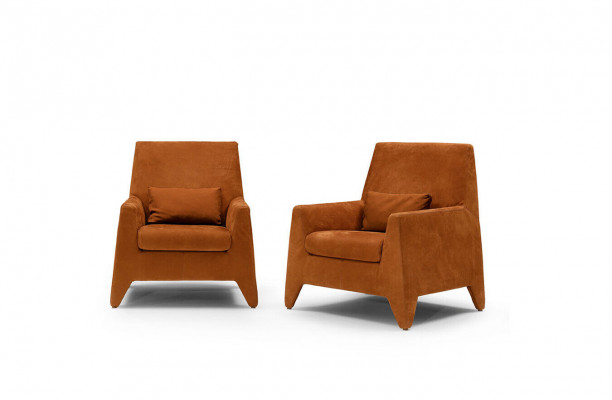 Fauteuil Zitting Modern Ontwerp Woonkamer Bekleding Eenzitter Textiel Bruin Stijl Luxe
