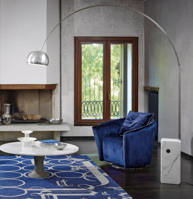 Fauteuil 1-zits Blauw Woonkamer Luxe Design Italiaanse Meubels Elegant Nieuw