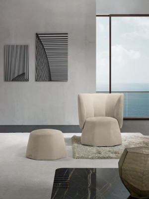 Poef Ontwerp Hout Italiaanse Meubels Luxe Woonkamer Modern Voetenbank Grijs Nieuw