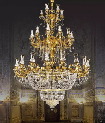 Kroonluchter hanglamp foyer woonkamer luxe glans lamp 360 cm