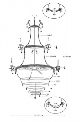 Verlichting Lamp Kroonluchter Kristallamp Lampen Plafondlamp Lamp 135x230