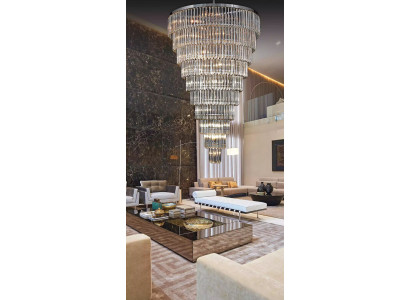 Kroonluchter Plafondlamp Zilveren Hanglamp Luster Kristal xxl Lamp
