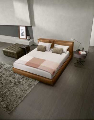 Tweepersoons gestoffeerd bed luxe slaapkamer bedden tweepersoons bedframe bruin meubilair