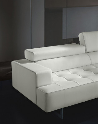 Polster Prianera meubels driezitsbank 3-zitsbank luxe leren bankstellen wit