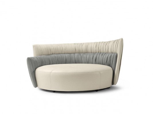 Ronde bank tweezitsbank bank 2-zits designbanken bekleding Prianera zits lederen bank